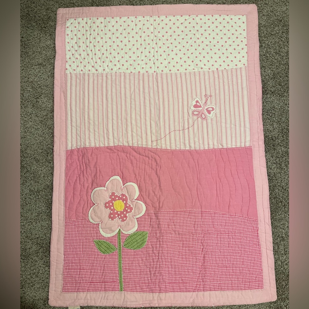 Pottery Barn Kids Pink Floral Quilt